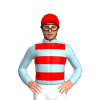Light Blue, Red Hoops And Cap