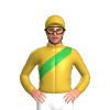 Gold, Green Sash, Gold Cap