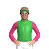Green, Pink Seams And Sleeves, Striped Cap