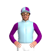 Light Blue, Purple Sleeves, Quartered Cap