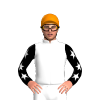 White With Desert Flower, Black Sleeves, White Stars, Tangerine Cap