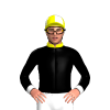 Black, White, PDFC Logo, Yellow Collar And Shoulders, White Cuffs, Quartered Cap