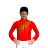 Red, Brown Sash, Black Cap