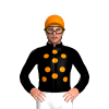 Black, Orange Spots And Cap