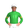 Green, Gold Diamond, Armbands, White Cap