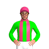 White, Pink And Lime Stripes, Pink Collar, Lime Sleeves, Pink Cap