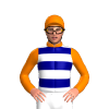 Orange, Navy Blue And White Hoops