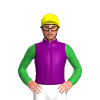 Purple, Yellow Diamond, Green Sleeves And Yellow Cap