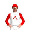 White, Red Twin City Emblem, Red Sleeves And Cap