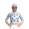 Silver, Royal Blue Spots, Spots Cap