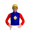 Navy Blue, Gold Diamond Band, Red Sleeves, Gold Cap