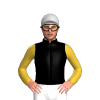 Black, Gold Sleeves, Silver Sash And Cap