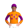 Orange, Five Purple Fleur De Lys, Diabolo Sleeves, Purple And Orange Spot Cap