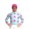 Light Blue, Bright Pink Stars, Stars Sleeves, Star Cap