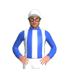 Royal Blue And White Stripes, White Cap