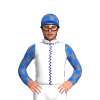 White, Navy Seams, Multi Blue And Grey Checked Sleeves And Cap