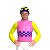 Hot Pink, Navy Blue Checked Band, Yellow Sleeves, Navy Blue And Yellow Checked Cap