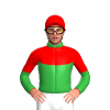 Bottle Green, Red Yoke, Bottle Green Sleeves With Red Halves, Red Cap