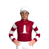 Burgundy, White Obelisk, Hooped Sleeves, White Cap