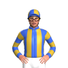 Royal Blue, Gold Stripes, Hooped Sleeves, Quartered Cap