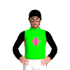 Lime, Pink Diamond Band, Black Sleeves, Pink Diamond Armbands And Cap