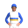 White, Royal Blue And Gold Band, Royal Blue Sleeves And Cap