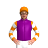 Purple, Orange And White Hooped Sleeves, Orange Cap