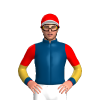 INDIGO , GOLD SIX STARS , GOLD SLEEVES , RED HALVED , INDIGO CUFFS , RED CAP, INDIGO ZIZAG CHEVRON, WHITE PEAK