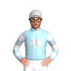 LIGHT BLUE, SILVER STAR, LIGHT BLUE SLEEVE, WHITE HOOPS, SILVER ARMBANDS, SILVER CAP, LIGHT BLUE ZIGZAG CHEVRON CAP, WHITE PEAK