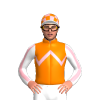 ORANGE,LIGHT PINK ZIGZAG CHEVRON, WHITE AND LIGHT PINK STRIPE SLEEVES, ORANGE,LIGHT PINK CHECKS CAP,WHITE PEAK