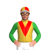 GOLD,RED VEE,GREEN SLEEVES,GOLD CAP,RED QUARTERS,WHITE PEAK