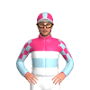 PINK ,LIGHT BLUE HALVED, WHITE BAND,LIGHT BLUE SLEEVES,WHITE PINK HALVED CHECKED,PINK CAP,LIGHT BLUE STRIPE, WHITE PEAK