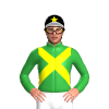 GREEN,YELLOW CROSSED SASH,BLACK CAP,YELLOW STAR,WHITE PEAK