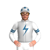 SILVER,INDIGO LIGHTNING BOLT,WHITE SLEEVES,INDIGO DOUBLE ARMBANDS SLEEVES,SILVER CAP,INDIGO STARS CAP,WHITE PEAK