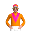 ORANGE,DEEP PINK VEE,CAP,ORANGE CHECKS,WHITE PEAK