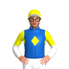 DENIM, YELLOW DIAMOND BAND, WHITE SLEEVES, YELLOW HALVED SLEEVES,CAP, DENIM CIRCLE, WHITE PEAK