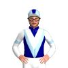 NAVY,LIGHT BLUE DOUBLE VEE,WHITE VEE,WHITE SLEEVES,LIGHT BLUE ARM BAND,CAP,NAVY STRIPE,WHITE PEAK