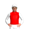 RED,WHITE SLEEVES,CAP