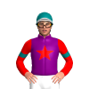 PURPLE,RED STAR,SLEEVES, TEAL ARM BAND,CAP, WHITE PEAK