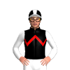 BLACK , RED ZIGZAG CHEVRON , WHITE SLEEVES ,BLACK CAP , WHITE STRIPE CAP , PEAK
