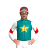 TEAL,GOLD STAR,WHITE SLEEVES,RED CHEVRON,CAP,TEAL HOOPS CAP,WHITE PEAK