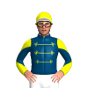 INDIGO, YELLOW BRAIDS, SLEEVES, INDIGO DIABLO, YELLOW CAP, INDIGO CHEVRON, WHITE PEAK