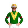DARK GREEN, GOLD VEE, DARK GREEN SLEEVES, MAROON ARMBANDS, GOLD CAP, MAROON STAR, WHITE PEAK