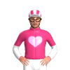 PINK, MAUVE HEART, WHITE SLEEVES, PINK CHECKED HALVED, STRIPES CAP 