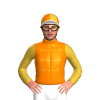 ORANGE, GOLD BRAID, GOLD SLEEVES, QUARTERS CAP, WHITE PEAK