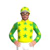 YELLOW, GREEN STARS, SLEEVES, YELLOW STARS, CAP, GREEN STARS, WHITE PEAK