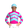 DEEP PINK, SKY BLUE CHEVRONS, HOOPS SLEEVES,CAP, WHITE PEAK