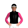BLACK,WHITE HEARTS,PINK SLEEVES,WHITE PEAK