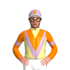 KHAKI, LILAC DOUBLE VEE, ORANGE VEE, SLEEVES, LILAC ARMBANDS,CAP, ORANGE STAR,WHITE PEAK