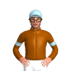 Brown, Light Blue Armband, Light Blue Cap